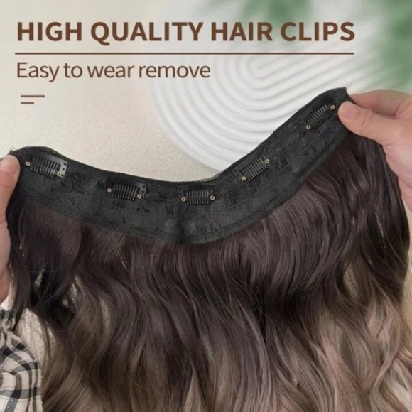 Balayage Soft  Vanilla Blonde Wavy Long hair One Piece hair extensions for wome - Picture 6 of 8